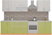 Кухня ВерсоМебель ВерсоЛайн 4-2.4 (белый 001/лайм 003) картинка