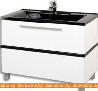 Тумба под умывальник Акватон Турин 100 белый/черный 1.A121.7.01T.UJ1.0 картинка