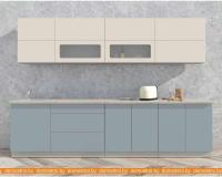 Кухня Интерлиния Мила Матте 3.0 А (слоновая кость/океан/опал светлый) картинка