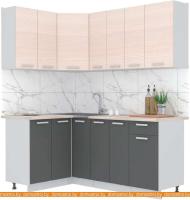 Кухня Интерлиния Мила Лайт 1.2x1.9 (вудлайн кремовый-антрацит-бискайская сосна) картинка