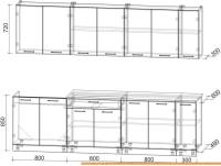 Кухня Интерлиния Мила Лайт 2.7 (салатовый/дуб венге) картинка