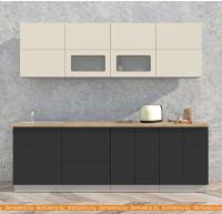 Кухня Интерлиния Мила Матте 2.4 А (слоновая кость/пепел/травертин серый) картинка