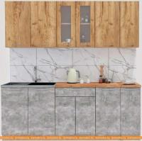 Кухня Интерлиния Мила 1.88x2.4 левая (дуб золотой-бетон-дуб бунратти) картинка