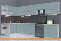 Кухня Интерлиния Мила Матте 1.5x3.6 Б правая (океан-океан-травертин серый) картинка