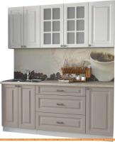 Кухня Интерлиния Мила Деко 1.8 Б (белый/луна/травертин серый) картинка