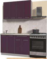 Кухня Интерлиния Мила Пластик 1.2 А (слива глянец/опал светлый) картинка