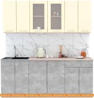 Кухня Интерлиния Мила 20-60 (ваниль-бетон-травертин) картинка