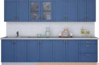 Кухня Интерлиния Мила Крафт 3.0А (дуб лазурный) картинка