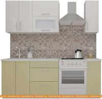 Кухня ВерсоМебель ВерсоЛайн 8-1.3 (белый 001/бежевый 002) картинка