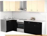 Кухня S-Company Клео лайт 1.2x2.3 левая (черный/песочный) картинка