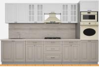 Кухня Интерлиния Мила Деко 3.2 (белый-луна-травертин серый) картинка