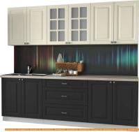 Кухня Интерлиния Мила Деко 2.4 Б (пепел/слоновая кость/травертин серый) картинка