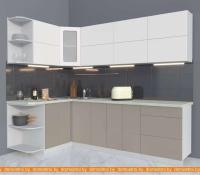 Кухня Интерлиния Мила Матте 1.5x2.5 А правая (белый-луна-опал светлый) картинка