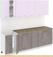 Кухня Кортекс-мебель Корнелия Лира 2.4м (сирень/оникс/мадрид) картинка