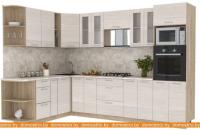 Кухня Интерлиния Мила 1.88x3.0 левая (вудлайн кремовый-вудлайн кремовый-малага) картинка
