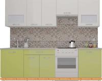 Кухня ВерсоМебель ЭкоЛайт-5 2.4 (белый/лайм) картинка