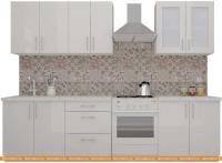 Кухня ВерсоМебель ВерсоЛайн 7-2.2 (белый 001/лиловый 012) картинка