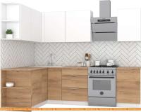 Кухня Интермебель Микс Топ-15 2x1.6м левая (белый премиум-дуб крафт зол-дуб зол) картинка