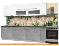 Кухня Интерлиния Мила Пластик 2.7 В (мрамор глянец-белый глянец-кастилло темный) картинка