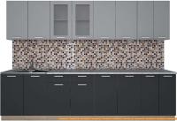 Кухня Интерлиния Мила 30 (антрацит/серебро) картинка