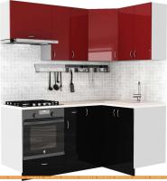 Кухня S-Company Клео глосc 1.2x1.8 правая (черный глянец/бургундский глянец) картинка