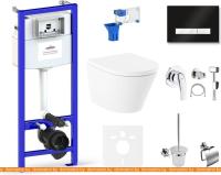 Унитаз Lavinia Boho Relfix Biore Compacto Rimless 10 в 1 75110626 (черный стекло) картинка