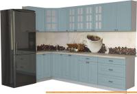 Кухня Интерлиния Мила Деко 1.2x3.0 (океан/травертин серый) картинка