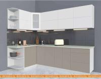 Кухня Интерлиния Мила Матте 1.5x2.6 А левая (белый/луна/опал светлый) картинка