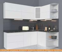 Кухня Интерлиния Мила Матте 1.5x2.2 А правая (белый-белый-кастилло тёмный) картинка