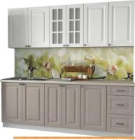 Кухня Интерлиния Мила Деко 2.2 А (белый/луна/травертин серый) картинка