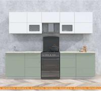 Кухня Интерлиния Мила Матте 2.8 Б (белый/мята/опал светлый) картинка