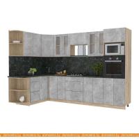 Кухня Интерлиния Мила 1.68x3.0 левая (бетон-кастилло темный) картинка