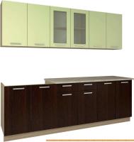 Кухня Интерлиния Мила 24 (салатовый/дуб венге) картинка