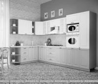 Кухня Интерлиния Мила Деко 1.88x3.4 левая (слоновая кость-океан-опал светлый) картинка