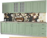 Кухня Интерлиния Мила Деко 2.8 Б (мята/травертин серый) картинка