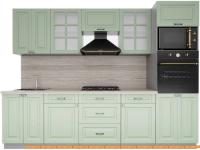 Кухня Интерлиния Мила Деко 2.8 (мята-мята-травертин серый) картинка