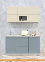 Кухня Интерлиния Мила Матте 1.5 А (слоновая кость/океан/опал светлый) картинка