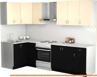 Кухня S-Company Клео лайт 1.2x2.2 левая (черный/песочный) картинка