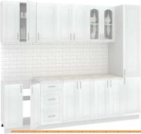 Кухня Кортекс-мебель Корнелия Ретро 2.6м (ясень белый/мадрид) картинка