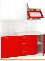 Кухня Кортекс-мебель Корнелия Мара 1.6м (белый/красный/мадрид) картинка