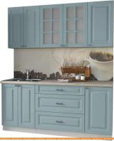 Кухня Интерлиния Мила Деко 1.8 Б (океан/травертин серый) картинка