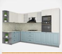 Кухня Интерлиния Мила Деко 1.68x3.2 левая (слоновая кость-океан-опал светлый) картинка