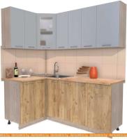 Кухня Интерлиния Мила 12x19 (серебристый-дуб золотой-дуб бунратти) картинка