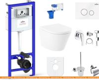 Унитаз Lavinia Boho Relfix Biore Compacto Rimless 10 в 1 98010155 (белое стекло) картинка