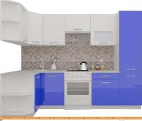 Кухня ВерсоМебель ЭкоЛайт-5 1.3x2.7 левая (белый/глубокий синий) картинка
