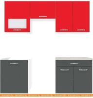 Кухня ВерсоМебель Эко-5 1.9 (антрацит/красный чили) картинка