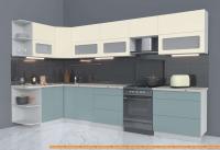 Кухня Интерлиния Мила Матте 1.5x3.5 Б левая (слоновая кость/океан/опал светлый) картинка