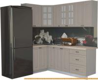 Кухня Интерлиния Мила Деко 1.2x2.1 (луна/травертин серый) картинка