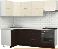 Кухня S-Company Клео крафт 1.2x2.4 левая (файнлайн мокка/файнлайн крем) картинка