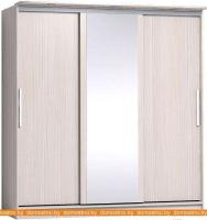 Шкаф-купе Глазов Strike 2000 ЛДСП с зеркалом (бодега светлый) картинка